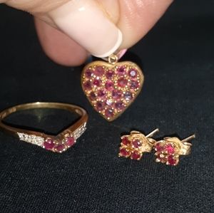 10k Vintage Ruby Set
